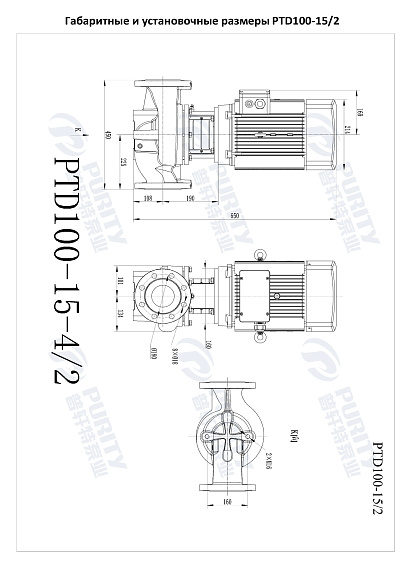 Насос в линию PURITY PTD 100-15/2 (N) Насос в линию PURITY PTD 100-15/2 (N)