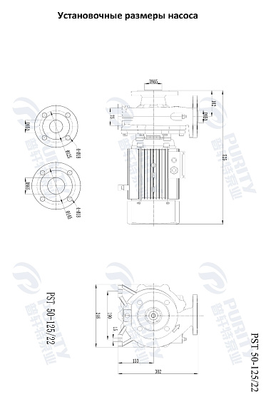 Консольно-моноблочный фланцевый насос PSTG 50-125/22 (N) Консольно-моноблочный фланцевый насос PSTG 50-125/22 (N)