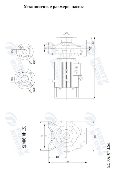 Консольно-моноблочный фланцевый насос PSTG 40-200/75 (N) Консольно-моноблочный фланцевый насос PSTG 40-200/75 (N)