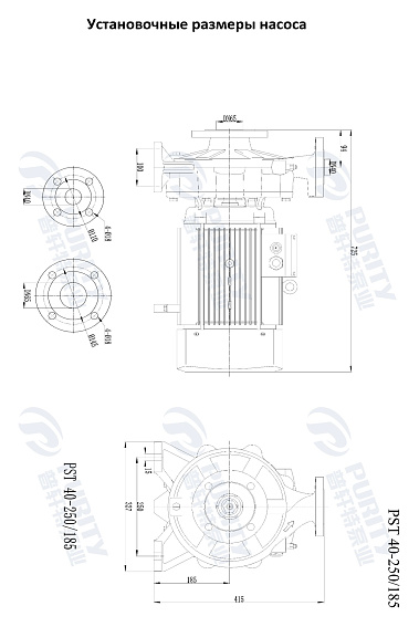 Консольно-моноблочный фланцевый насос PSTG 40-250/185 (N) Консольно-моноблочный фланцевый насос PSTG 40-250/185 (N)