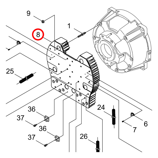 M615-000040, M615000040 Ребро / STACK FIN Shindaiwa DGW500