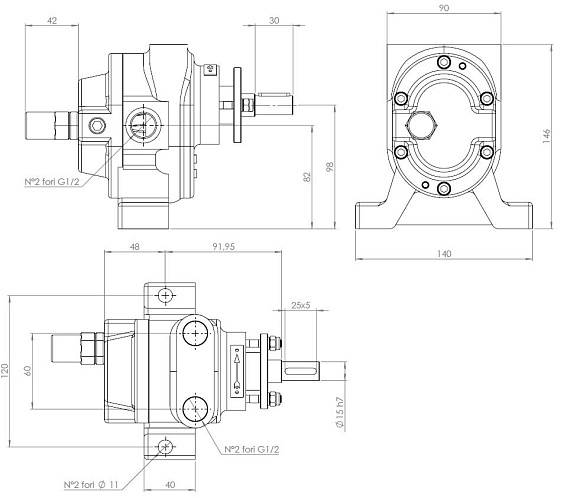 Насос шестеренчатый Fraccarolo - FA/1 - 0,75/1500 300C° (FAM/1) Насос шестеренчатый Fraccarolo - FA/1 - 0,75/1500 300C° (FAM/1)