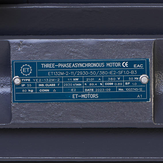 Электродвигатель трехфазный асинхронный ET-Motors 11кВт, 3000 об/мин ET-YE2-132M-2-11/3000-50/380-IE2-SF1-B3 Электродвигатель трехфазный асинхронный ET-Motors 11кВт, 3000 об/мин ET-YE2-132M-2-11/3000-50/380-IE2-SF1-B3