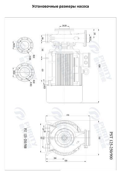 Консольно-моноблочный фланцевый насос PSTG 125-250/900 (N) Консольно-моноблочный фланцевый насос PSTG 125-250/900 (N)