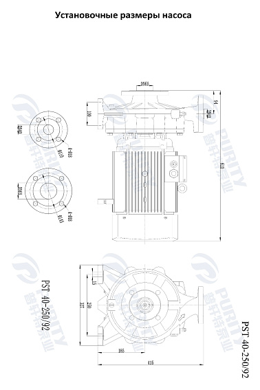Консольно-моноблочный фланцевый насос PSTG 40-250/92 (N) Консольно-моноблочный фланцевый насос PSTG 40-250/92 (N)