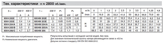 Горизонтальный многоступенчатый насосный агрегат из нержавеющей стали Calpeda MXH 205 Горизонтальный многоступенчатый насосный агрегат из нержавеющей стали Calpeda MXH 205