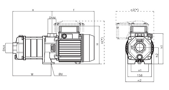 Горизонтальный многоступенчатый насосный агрегат SAER OP 32/2, 400В Горизонтальный многоступенчатый насосный агрегат SAER OP 32/2, 400В