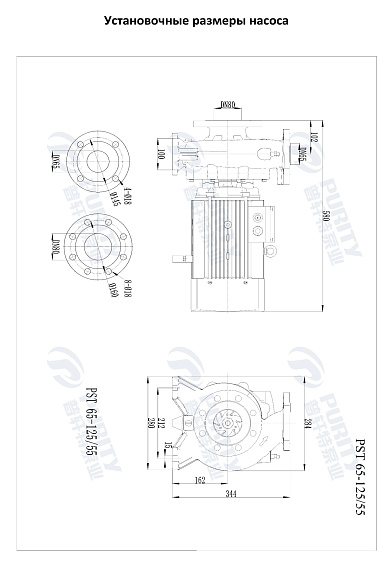 Консольно-моноблочный фланцевый насос PSTG 65-125/55 (N) Консольно-моноблочный фланцевый насос PSTG 65-125/55 (N)