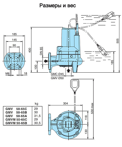 Погружной насос Calpeda GMVM 50-65B Погружной насос Calpeda GMVM 50-65B