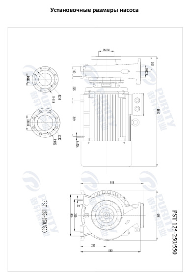 Консольно-моноблочный фланцевый насос PSTG 125-250/550 (N) Консольно-моноблочный фланцевый насос PSTG 125-250/550 (N)