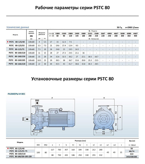 Консольно-моноблочный фланцевый насос PURITY PSTC 80-125-40 (N) Консольно-моноблочный фланцевый насос PURITY PSTC 80-125-40 (N)
