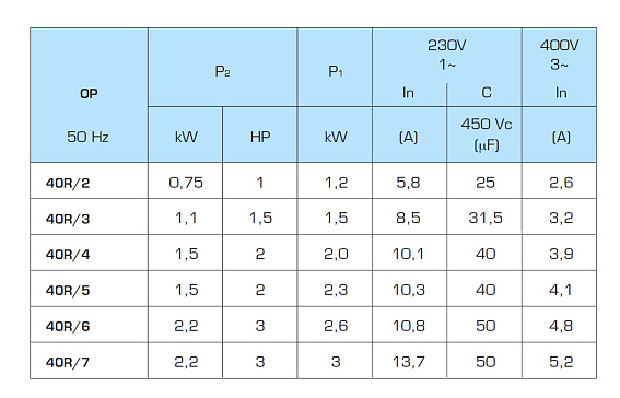 Горизонтальный многоступенчатый насосный агрегат SAER OP 40R/3, 400В Горизонтальный многоступенчатый насосный агрегат SAER OP 40R/3, 400В