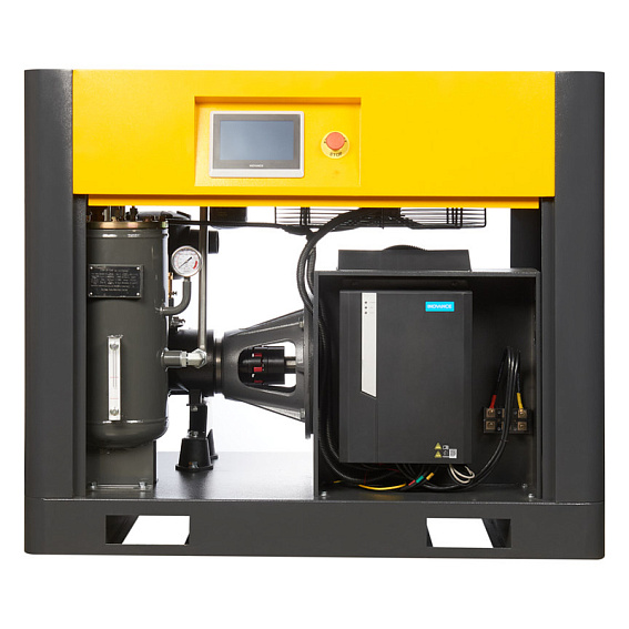 Мощность двигателя, кВт;Давление, атм;Объем ресивера, литров;Производительность, л/мин;Наличие осушителя;Тип привода;Наличие частотного преобразователя;Применение;Напряжение питания, В;Габариты (ДхШхВ), мм;Гарантия, месяцев;Масляный/Безмасляный;Страна производства;Наличие ресивера;Серия Винтовой компрессор ET-Compressors SL 15-16 VS PM (IP55) с частотным регулированием производительности и двигателем на постоянных магнитах