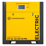 Винтовой компрессор ET-Compressors SL 22-20 VS PM (IP55) с частотным регулированием производительности и двигателем на постоянных магнитах